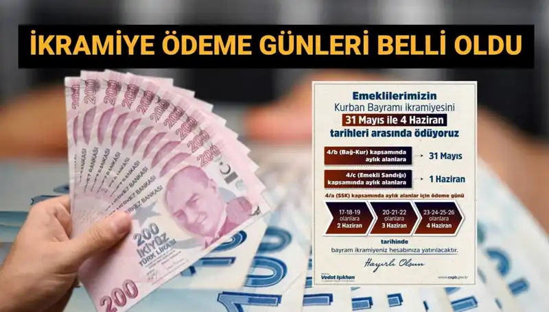 SSK, Bağ-Kur ve Emekli Sandığı Bayram İkramiyeleri Yatacak Tarihler Belli Oldu!