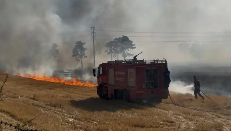 Kırklareli'nde Korkutan Anız Yangını: Yangın Kontrol Altına Alındı